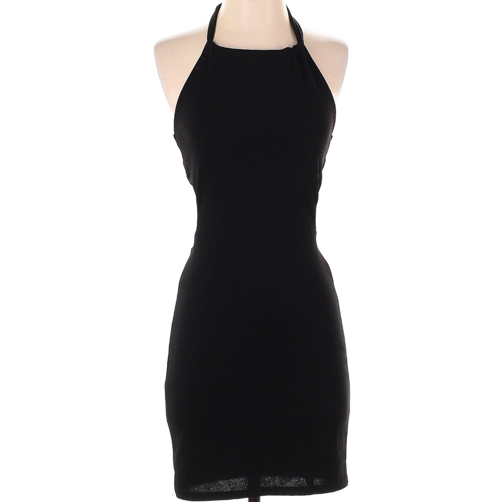 Emerald Sundae Black Halter Dresss